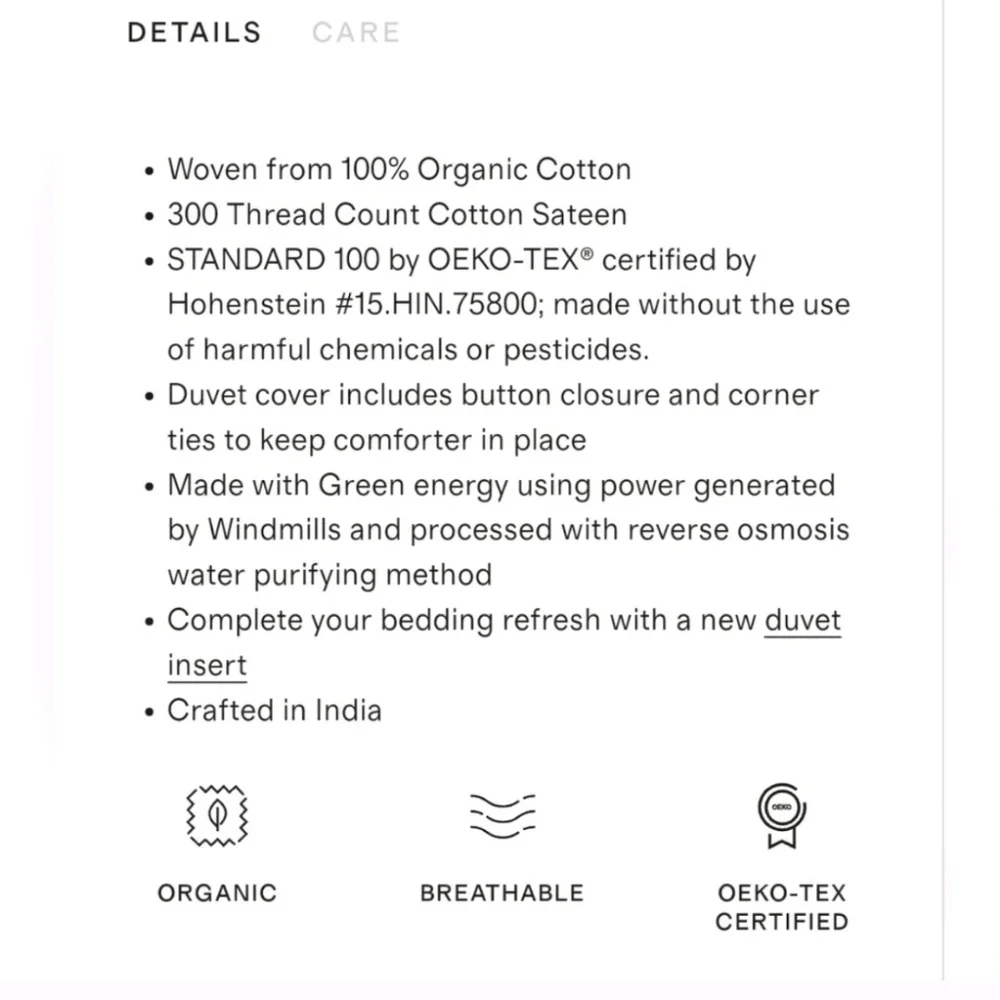 NWT! Quince 100% Organic Sateen Cotton White Duvet Cover! King/ Cal King (593)